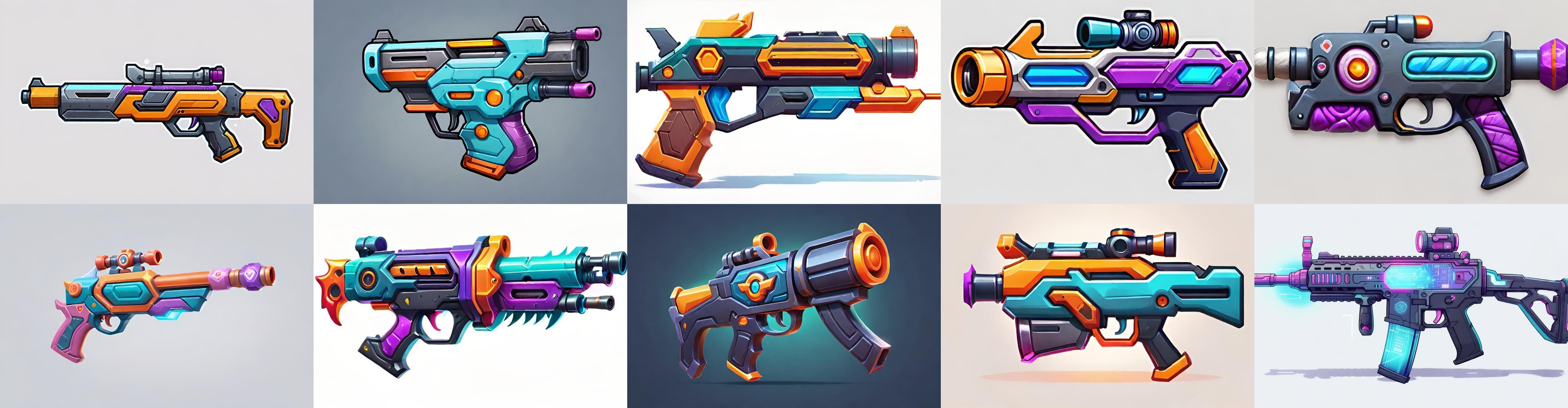 GunWeapon bundle 7 pack 100 fbx Low-poly 3D model_14