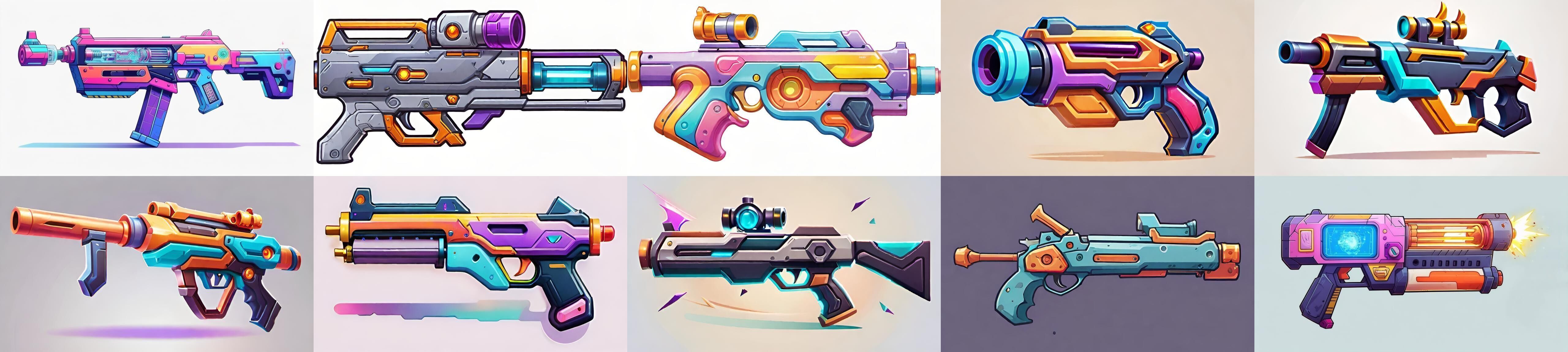 GunWeapon bundle 6 pack 100 fbx Low-poly 3D model_18