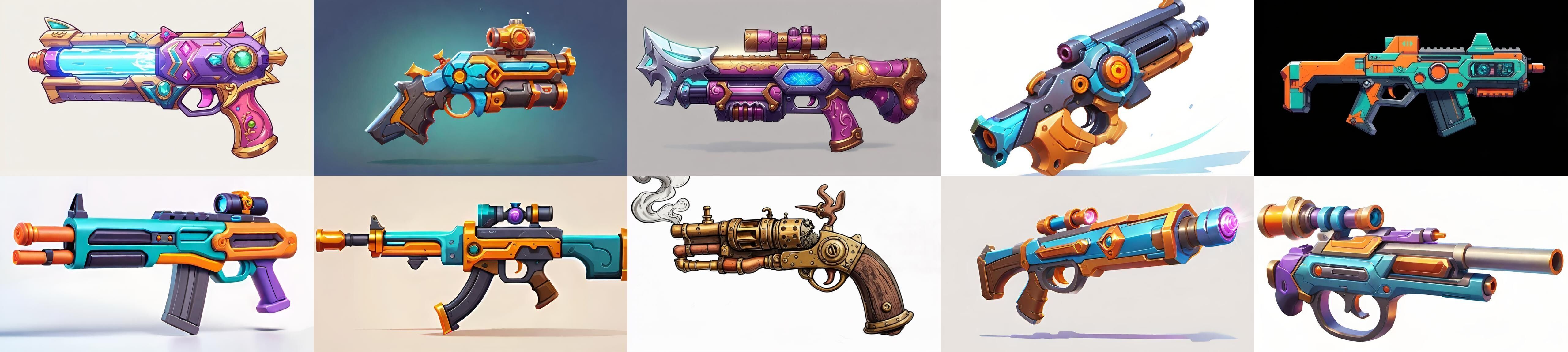 GunWeapon bundle 6 pack 100 fbx Low-poly 3D model_12