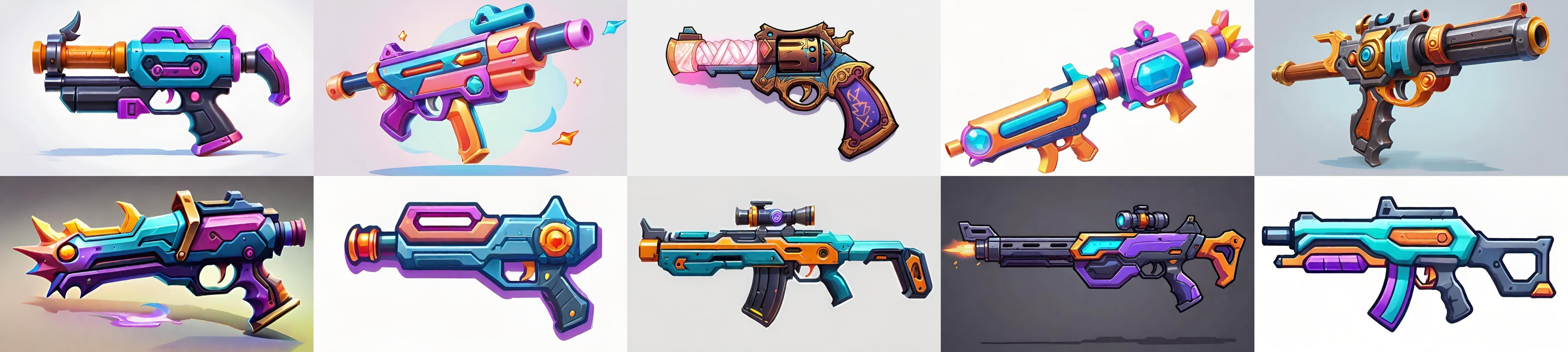 GunWeapon bundle 6 pack 100 fbx Low-poly 3D model_4