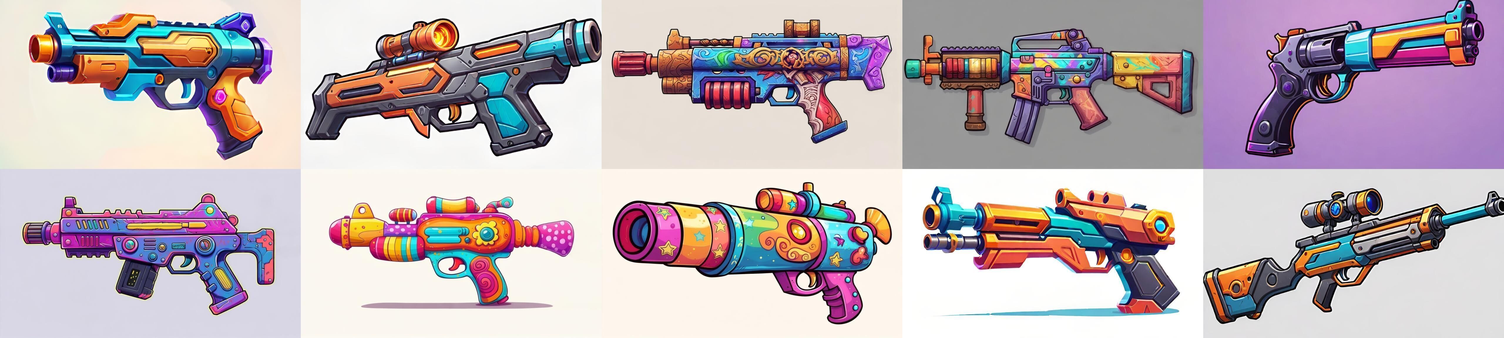 GunWeapon bundle 6 pack 100 fbx Low-poly 3D model_6