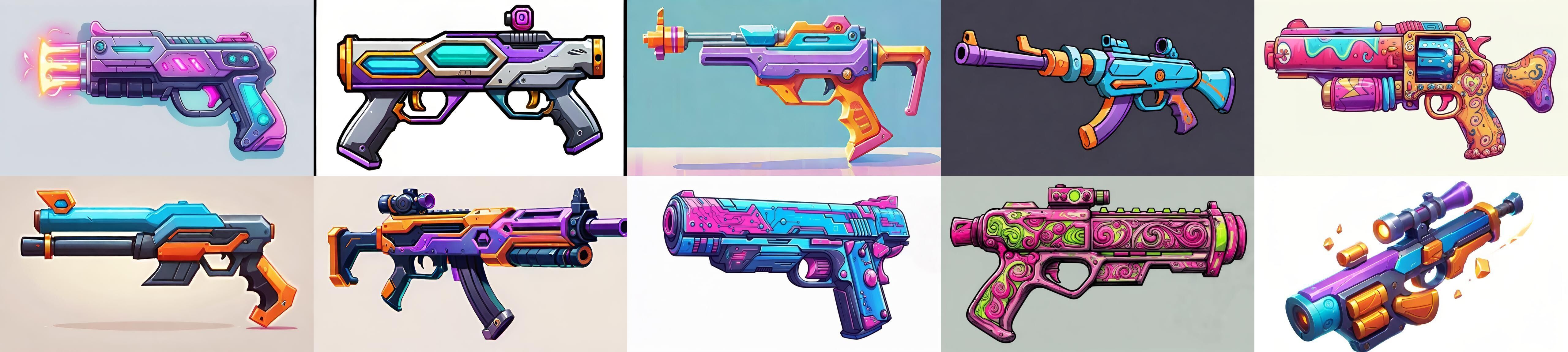 GunWeapon bundle 6 pack 100 fbx Low-poly 3D model_14