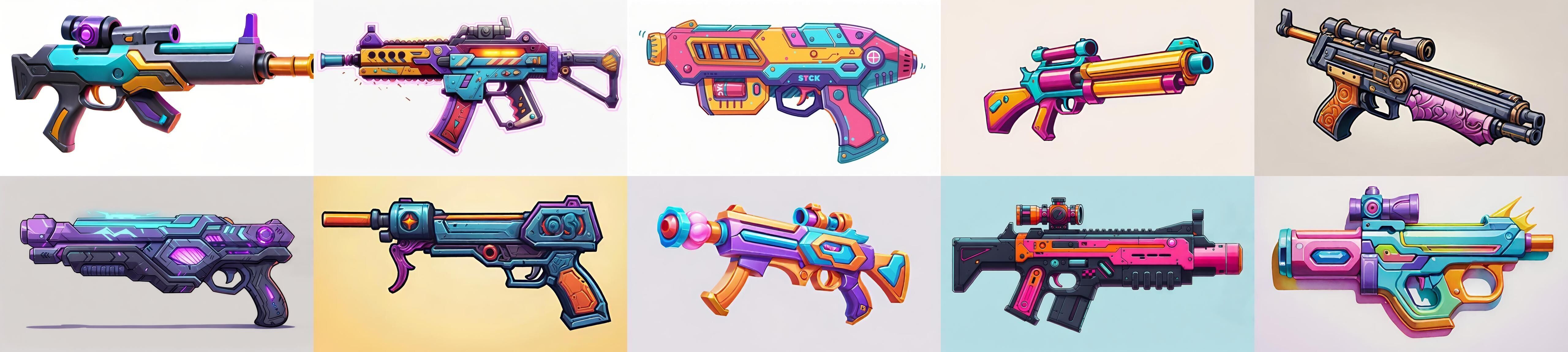 GunWeapon bundle 6 pack 100 fbx Low-poly 3D model_16