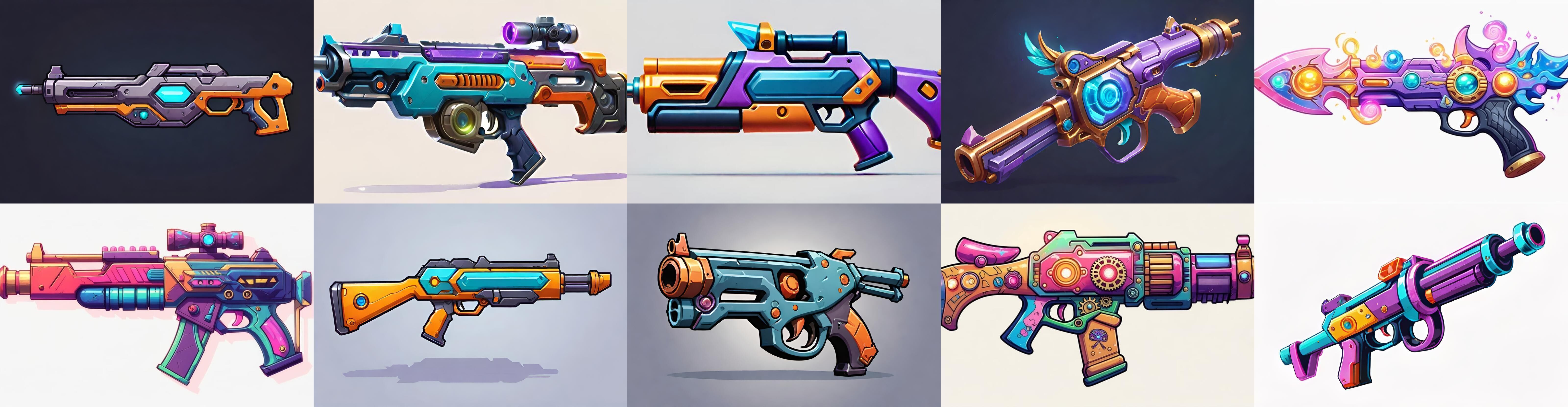 GunWeapon bundle 6 pack 100 fbx Low-poly 3D model_2