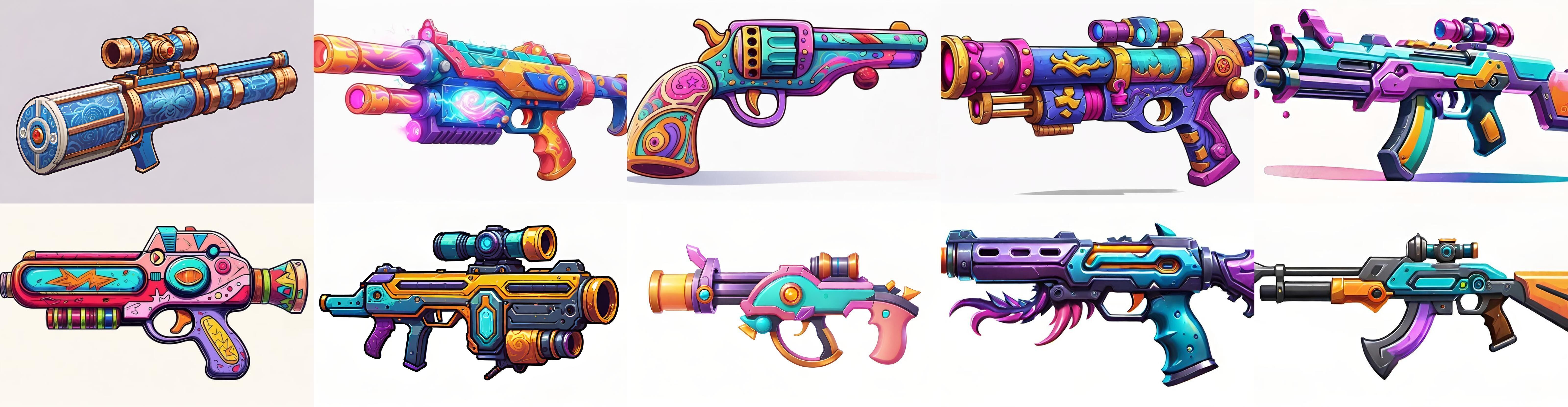 GunWeapon bundle 6 pack 100 fbx Low-poly 3D model_10