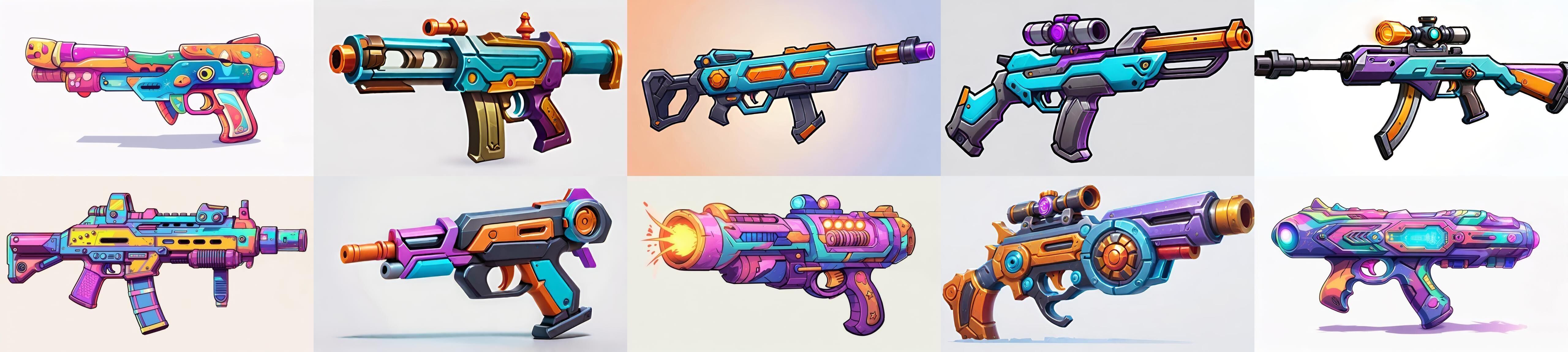 GunWeapon bundle 5 pack 100 fbx Low-poly 3D model_2