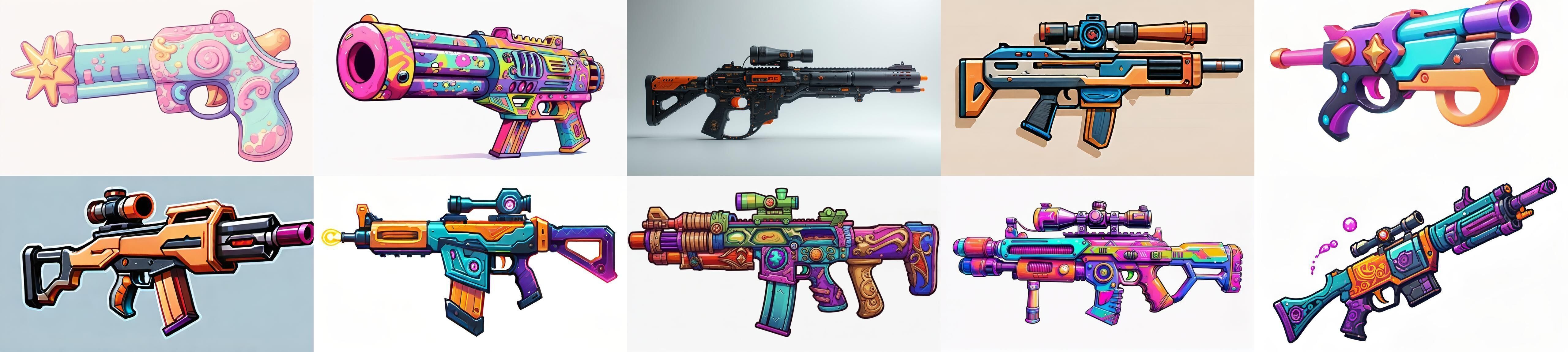 GunWeapon bundle 5 pack 100 fbx Low-poly 3D model_12