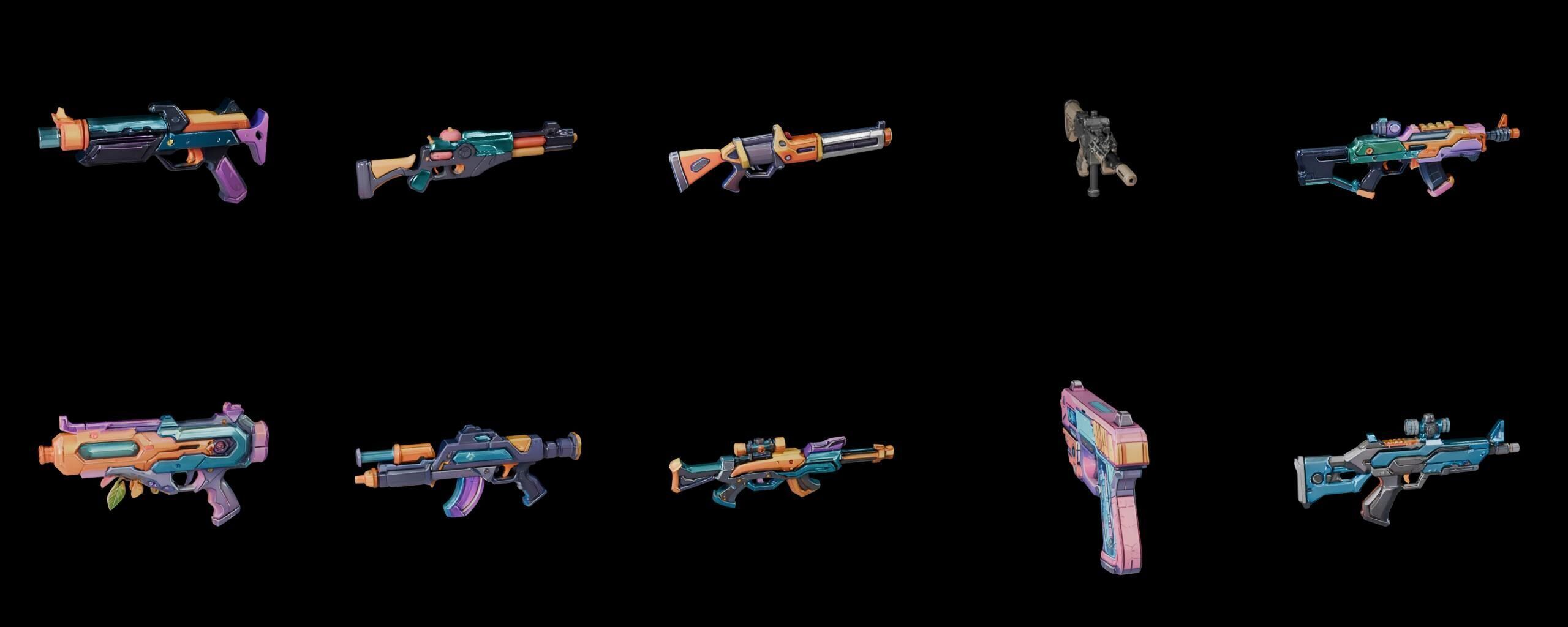 GunWeapon bundle 5 pack 100 fbx Low-poly 3D model_7