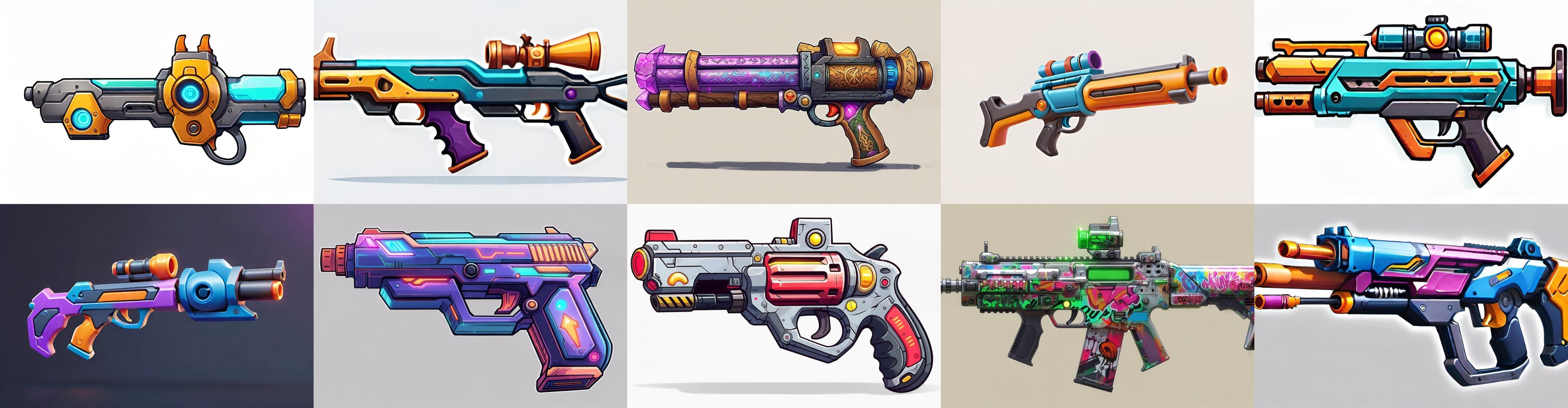 GunWeapon bundle 5 pack 100 fbx Low-poly 3D model_14