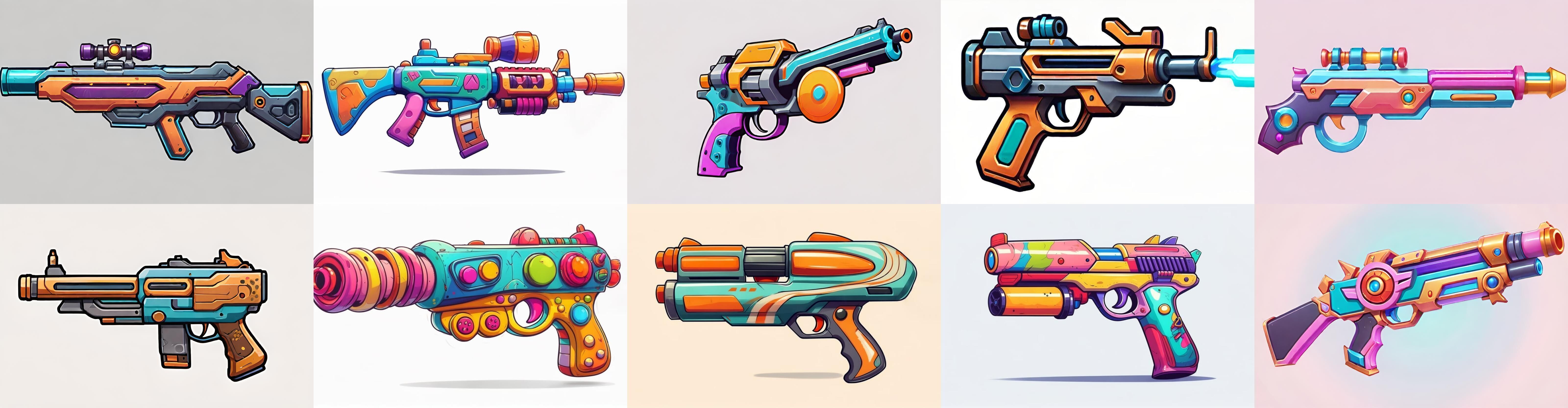 GunWeapon bundle 5 pack 100 fbx Low-poly 3D model_16