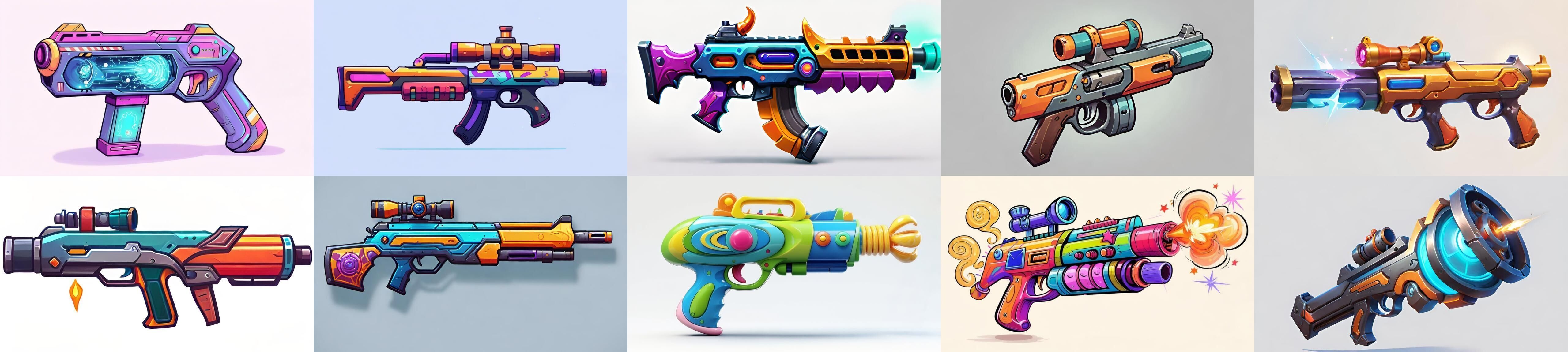 GunWeapon bundle 5 pack 100 fbx Low-poly 3D model_4