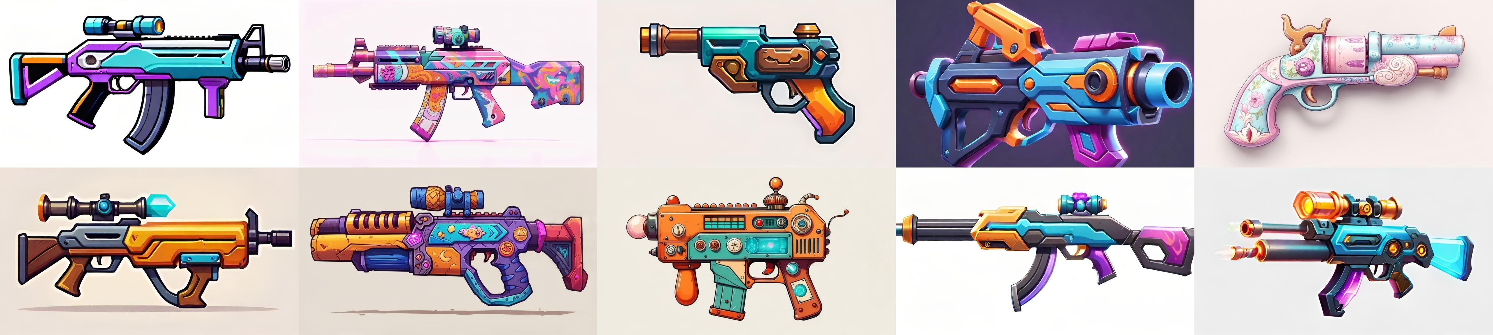 GunWeapon bundle 5 pack 100 fbx Low-poly 3D model_10