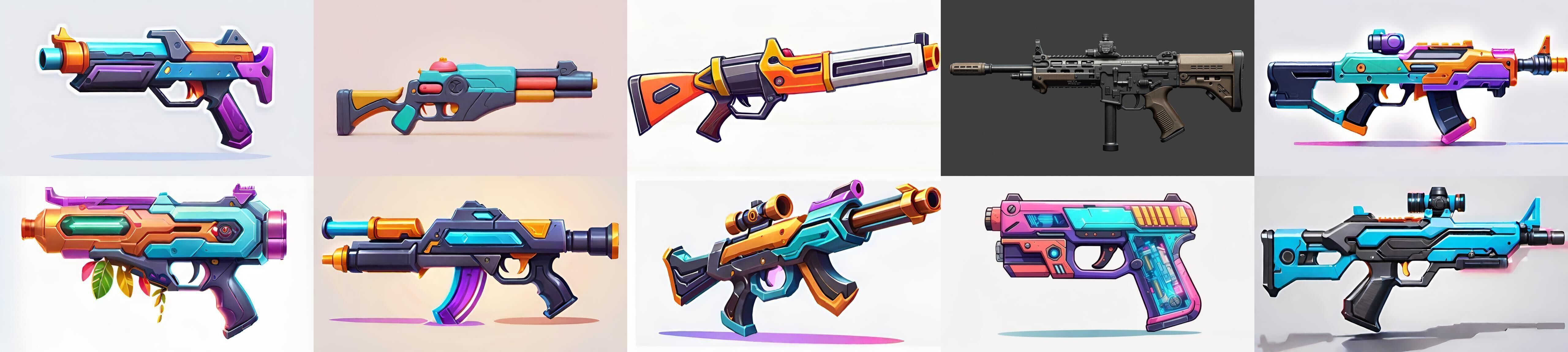 GunWeapon bundle 5 pack 100 fbx Low-poly 3D model_6