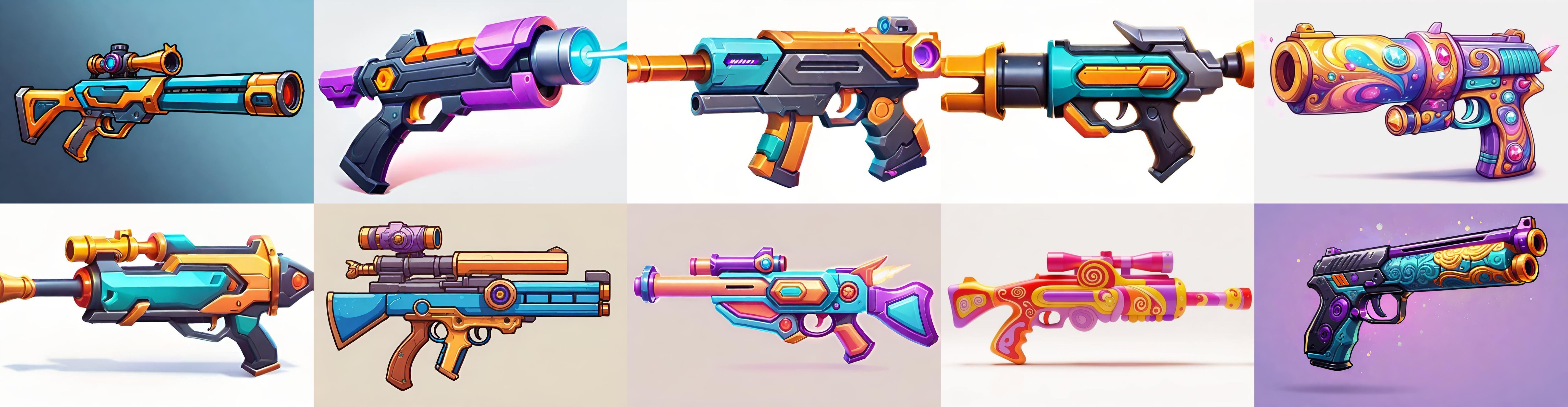 GunWeapon bundle 5 pack 100 fbx Low-poly 3D model_8