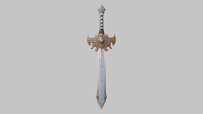 Detailed 3D model of a modern sword Low-poly 3D model