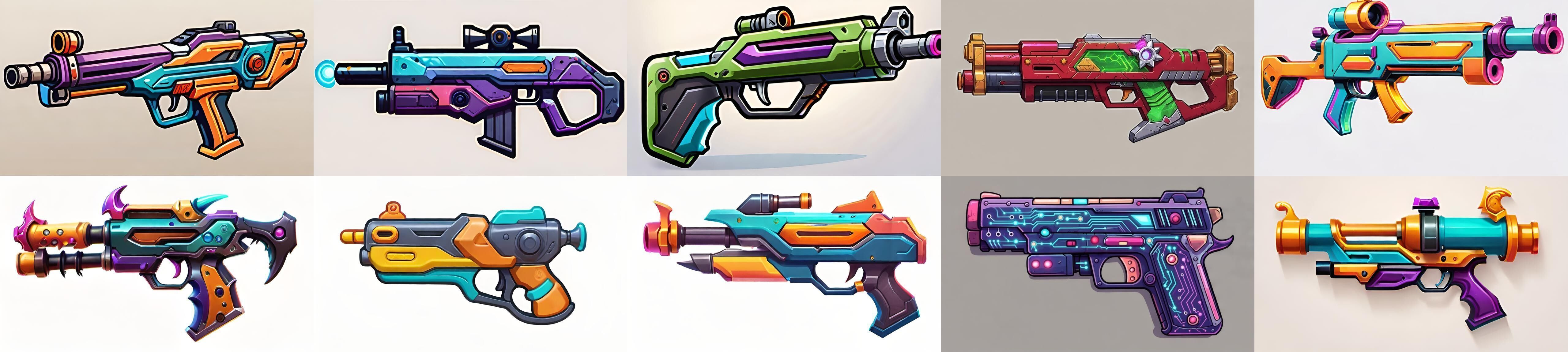 GunWeapon bundle 3 pack 100 fbx Low-poly 3D model_10