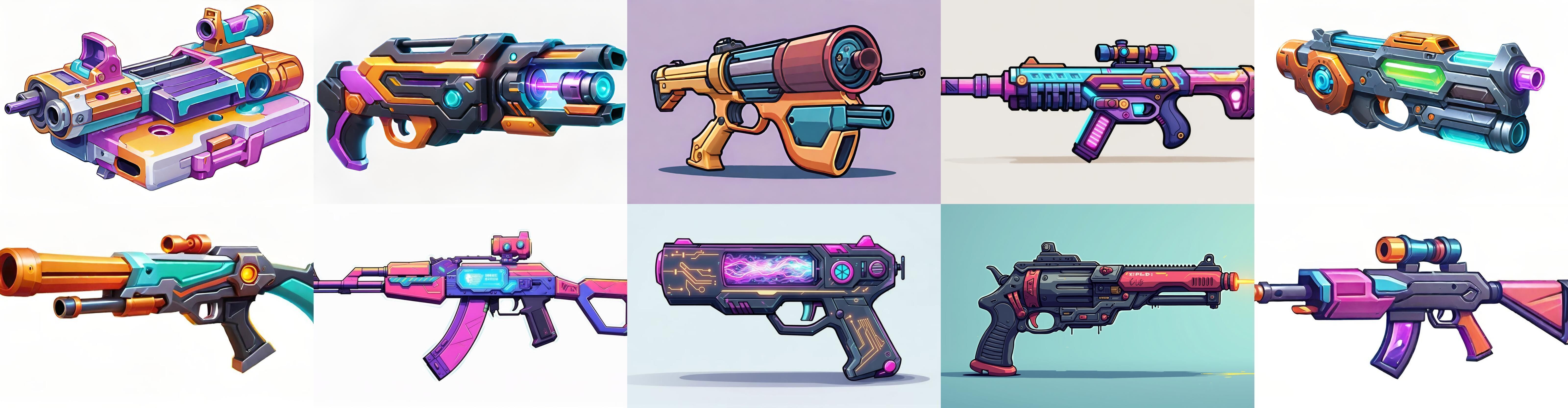 GunWeapon bundle 3 pack 100 fbx Low-poly 3D model_12