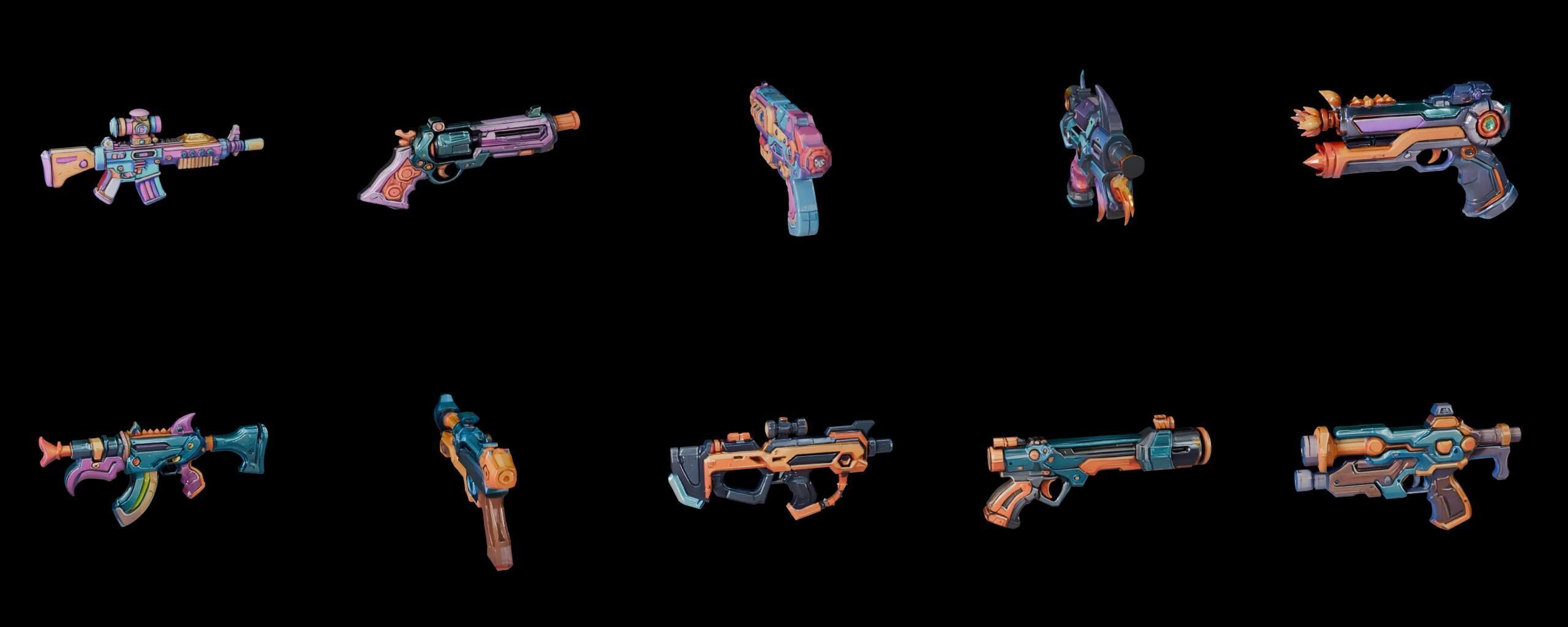 GunWeapon bundle 3 pack 100 fbx Low-poly 3D model_9
