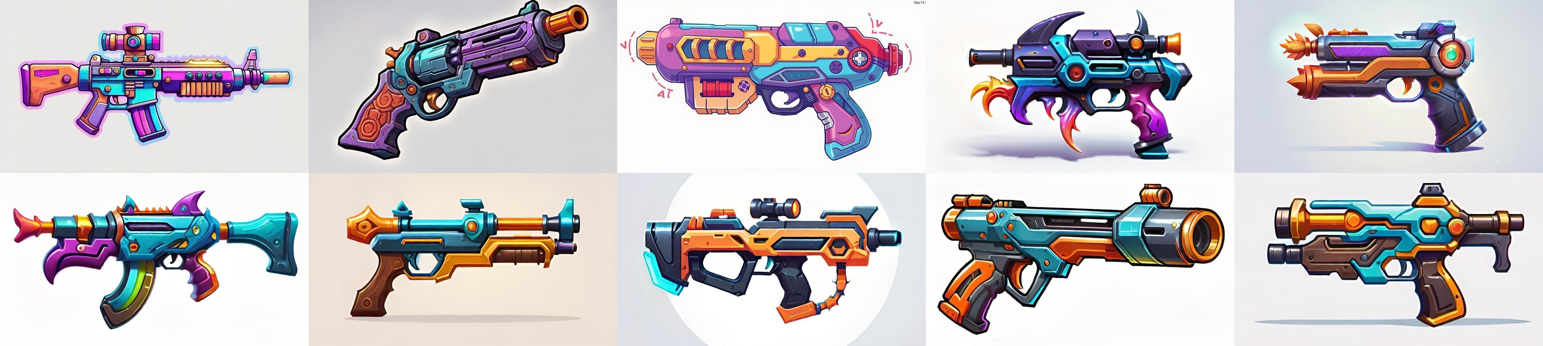 GunWeapon bundle 3 pack 100 fbx Low-poly 3D model_8