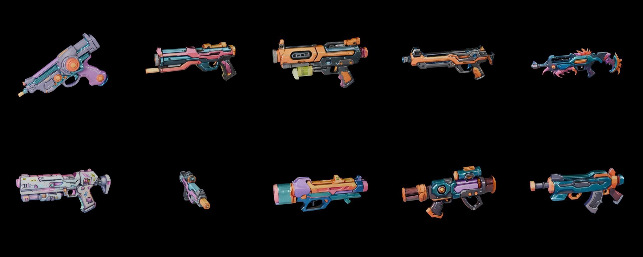 GunWeapon bundle 3 pack 100 fbx Low-poly 3D model_1