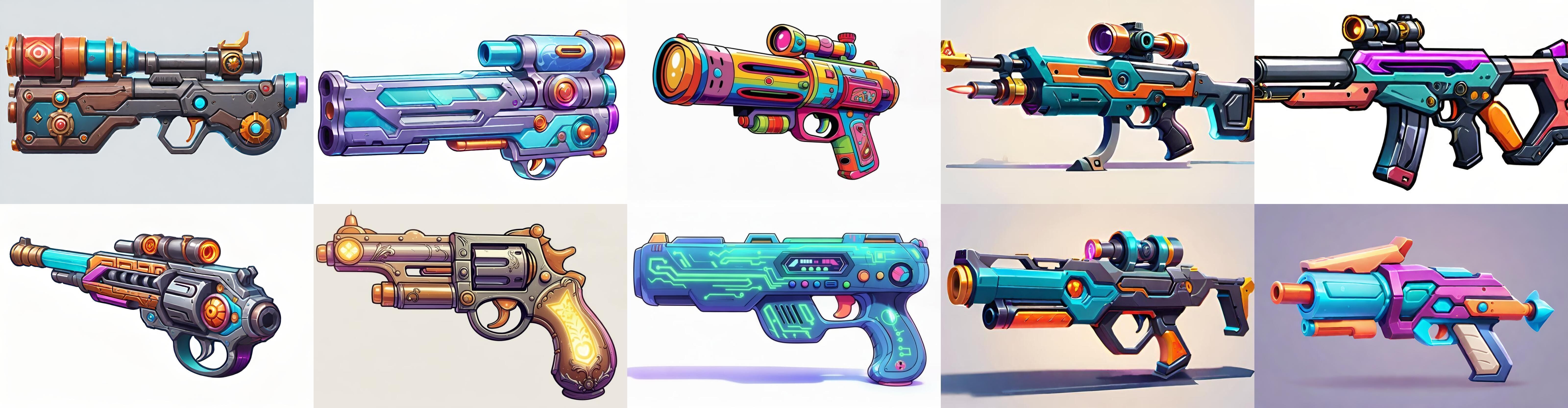 GunWeapon bundle 3 pack 100 fbx Low-poly 3D model_4