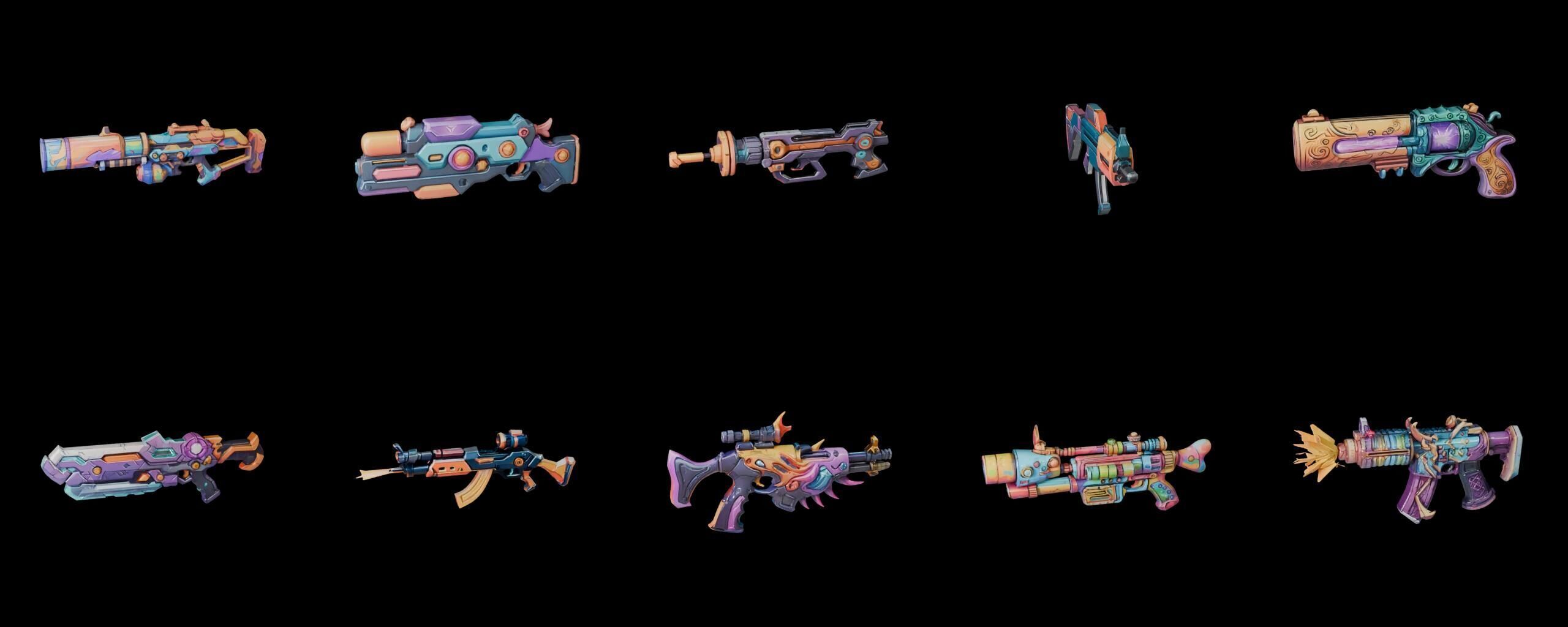 GunWeapon bundle 3 pack 100 fbx Low-poly 3D model_7