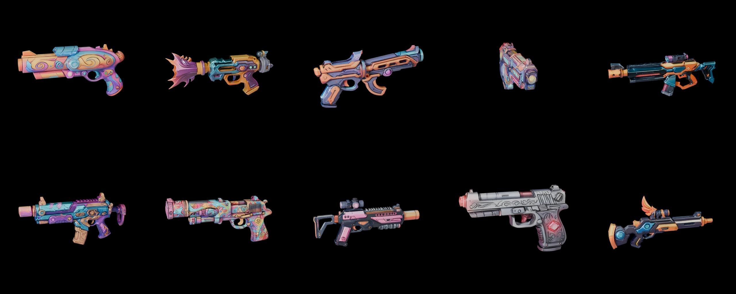 GunWeapon bundle 3 pack 100 fbx Low-poly 3D model_17