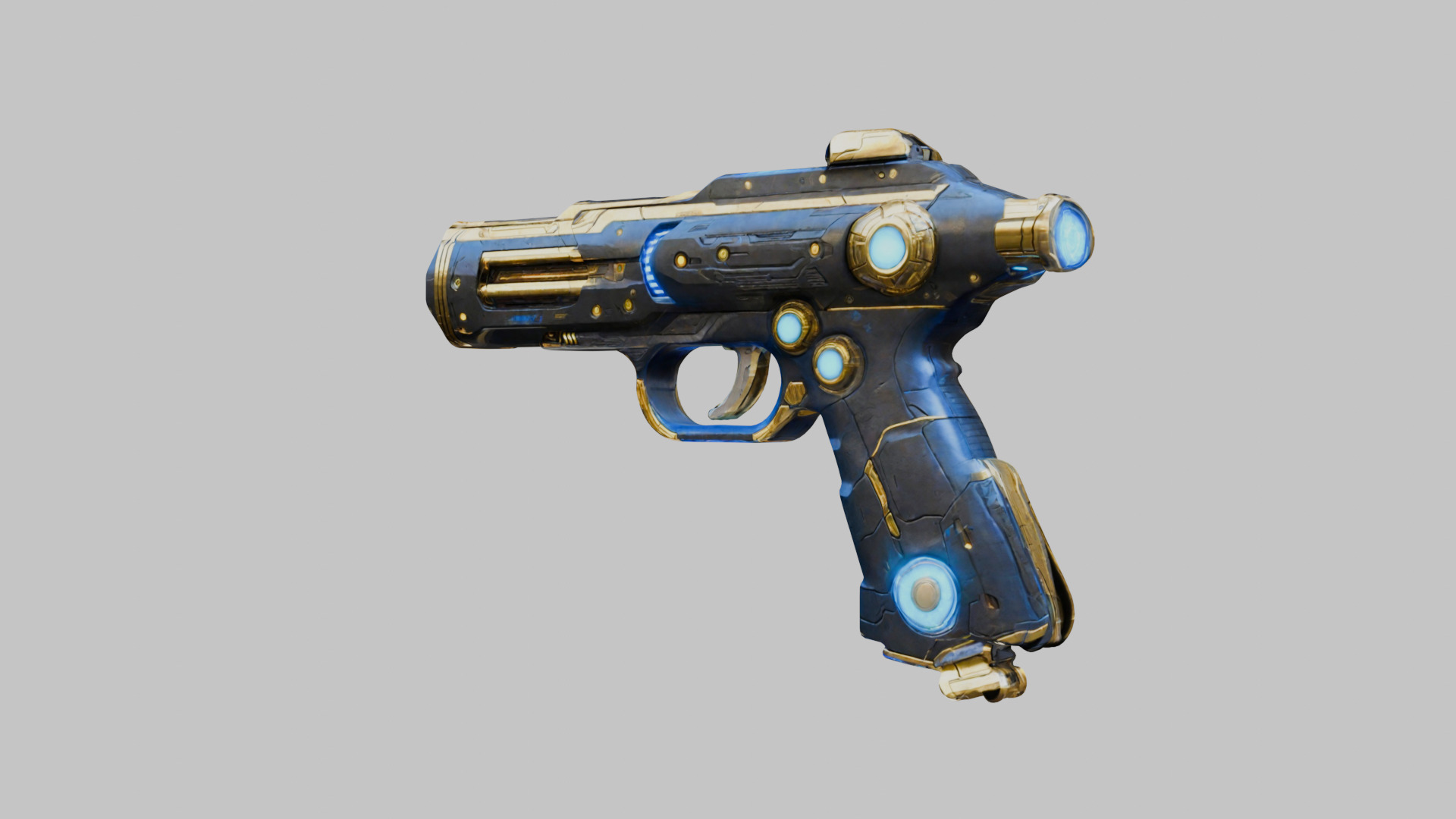 Sci-Fi Handgun 3D Model Low-poly 3D model_1