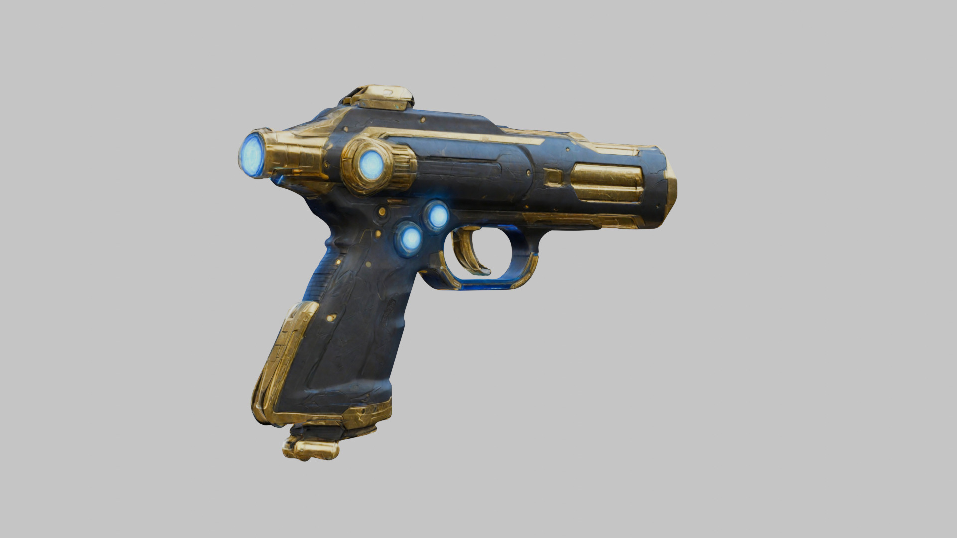 Sci-Fi Handgun 3D Model Low-poly 3D model_7