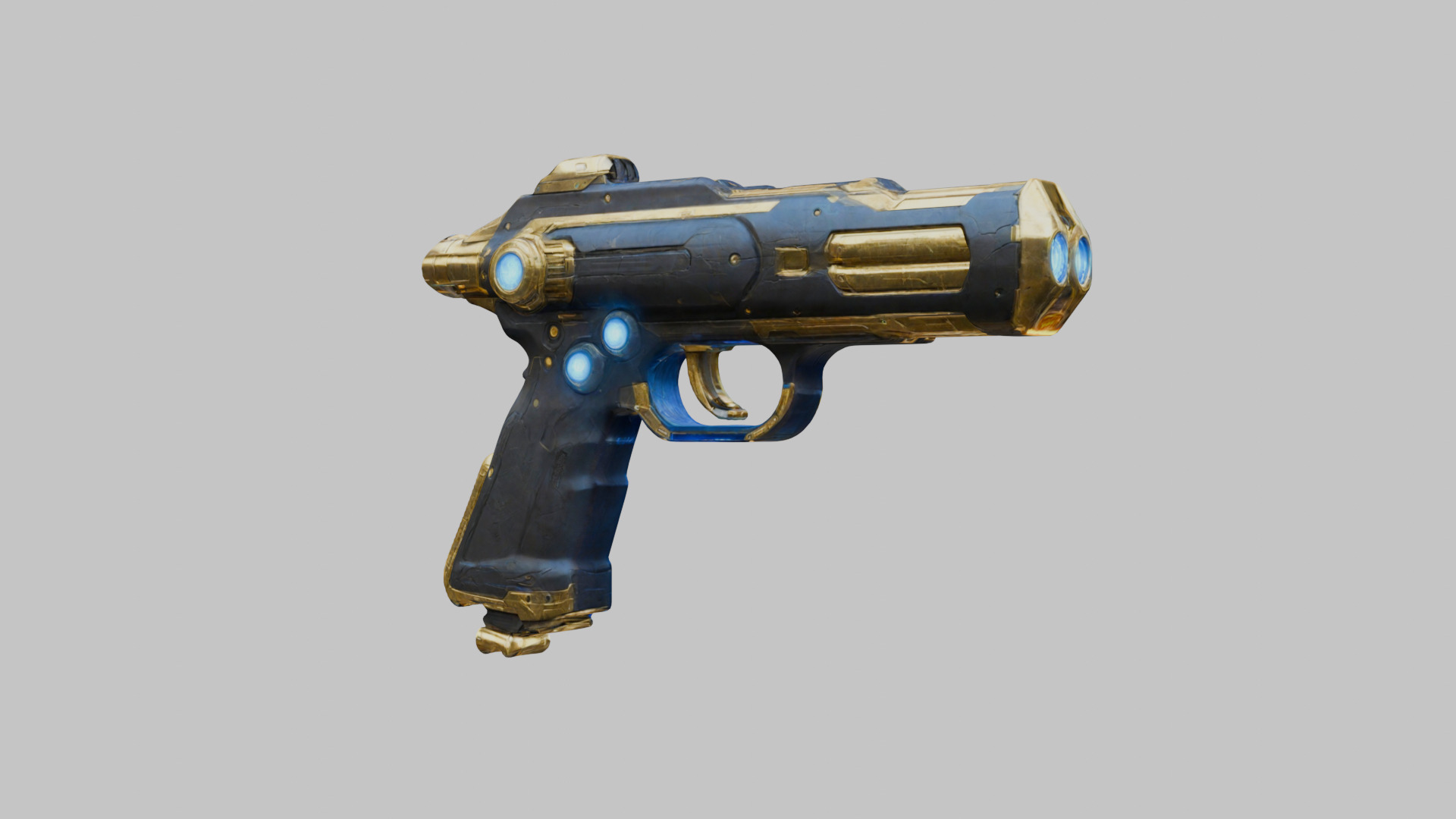 Sci-Fi Handgun 3D Model Low-poly 3D model_5