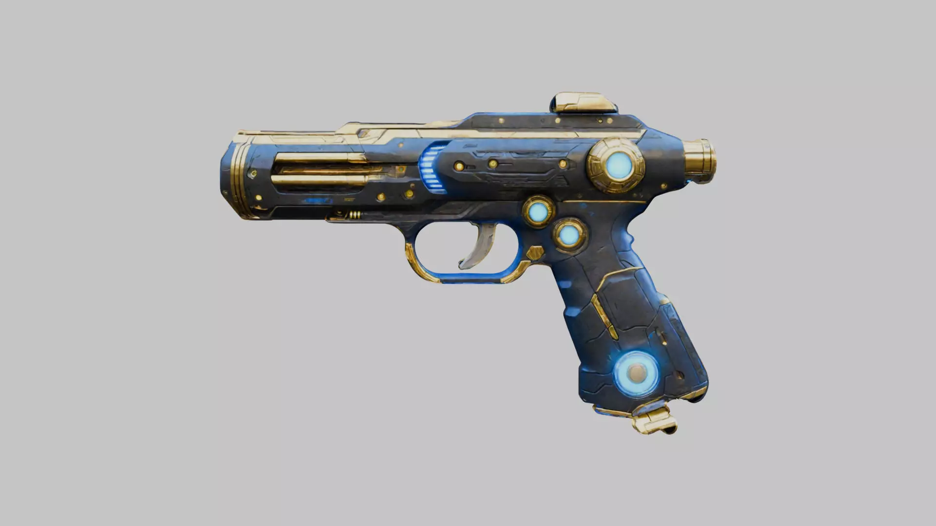 Sci-Fi Handgun 3D Model Low-poly 3D model_0