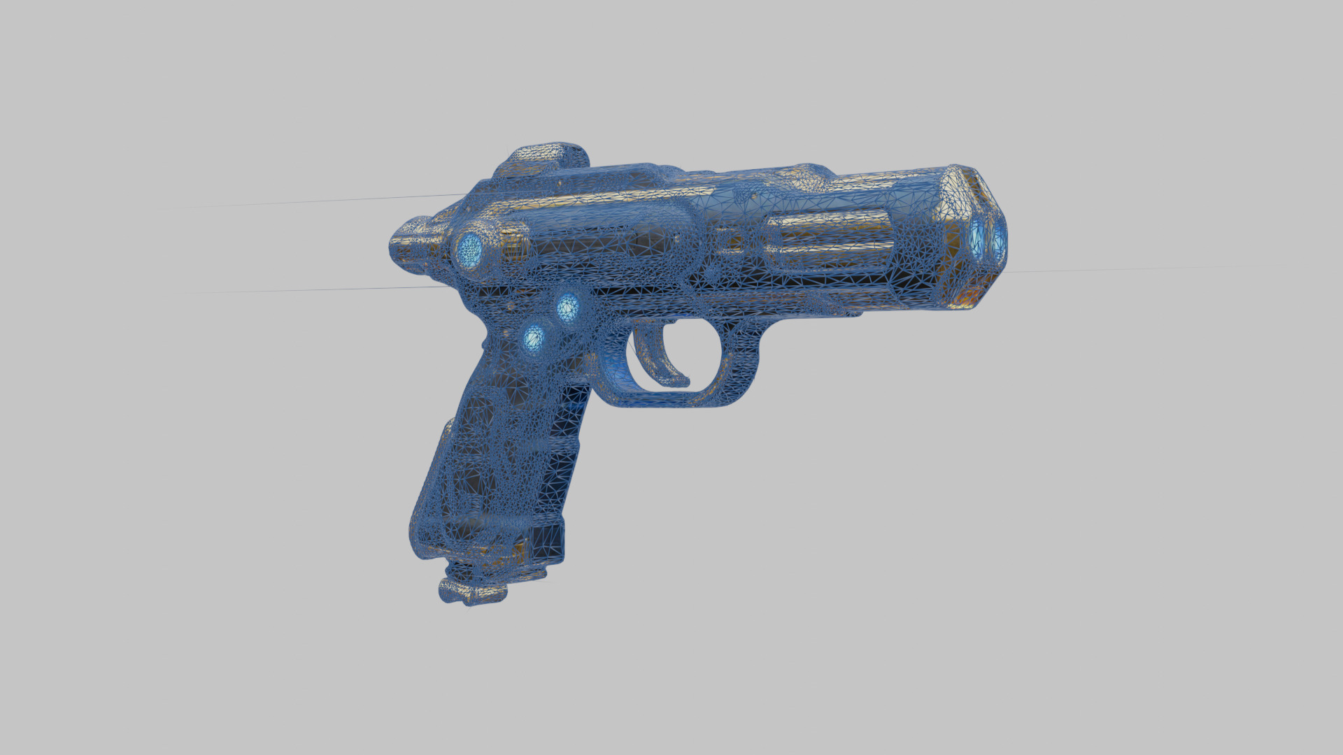 Sci-Fi Handgun 3D Model Low-poly 3D model_14