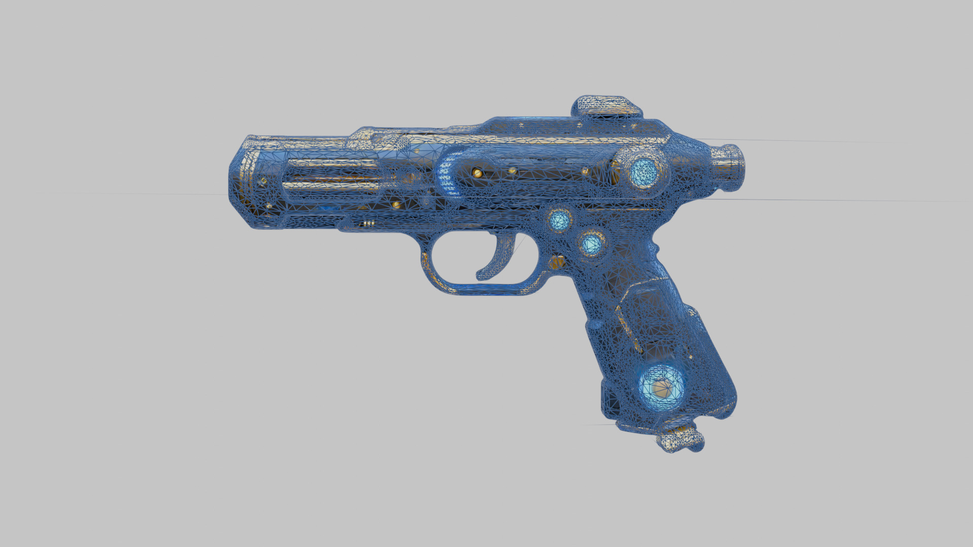 Sci-Fi Handgun 3D Model Low-poly 3D model_10
