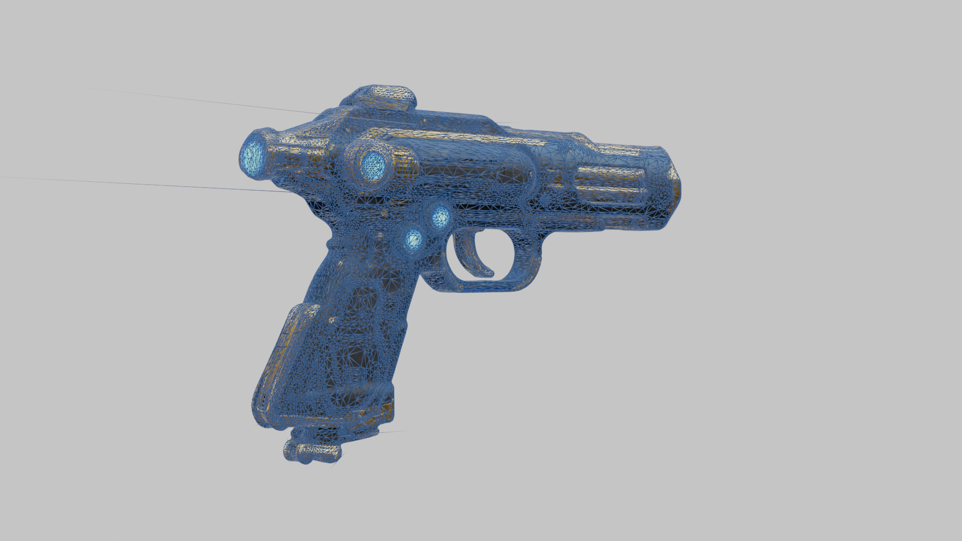 Sci-Fi Handgun 3D Model Low-poly 3D model_16