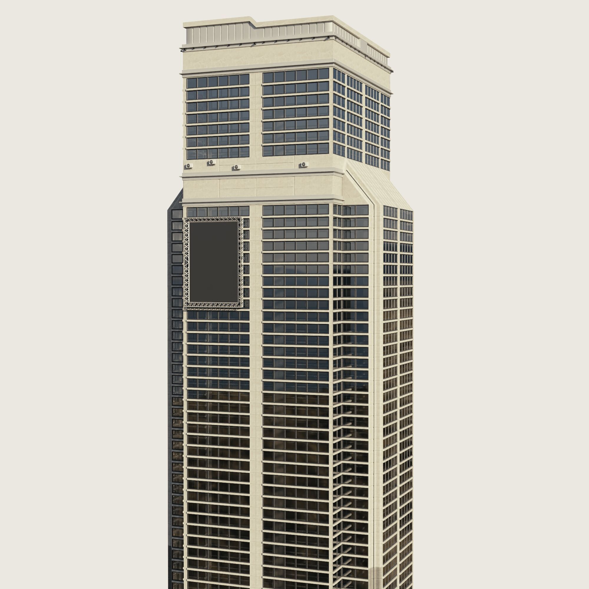 Building Skyscraper City Town Downtown Street Futuristic Utopia Low-poly 3D model_3