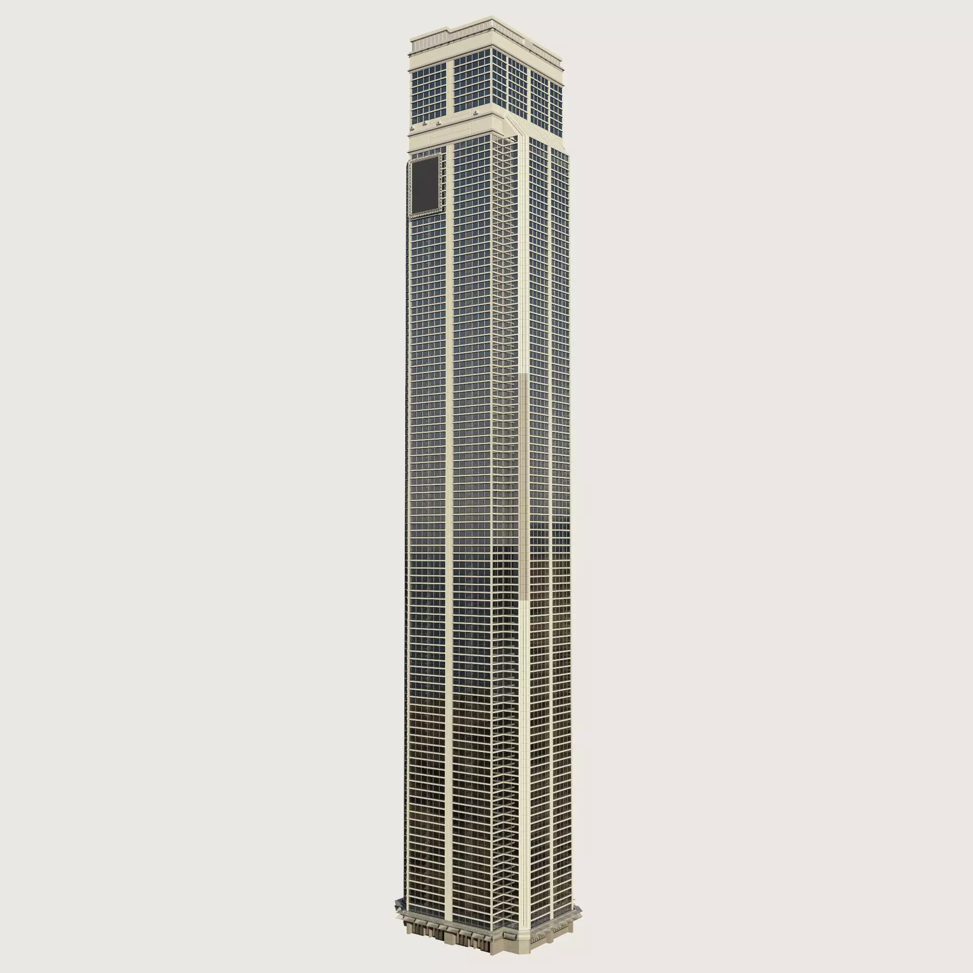 Building Skyscraper City Town Downtown Street Futuristic Utopia Low-poly 3D model_0