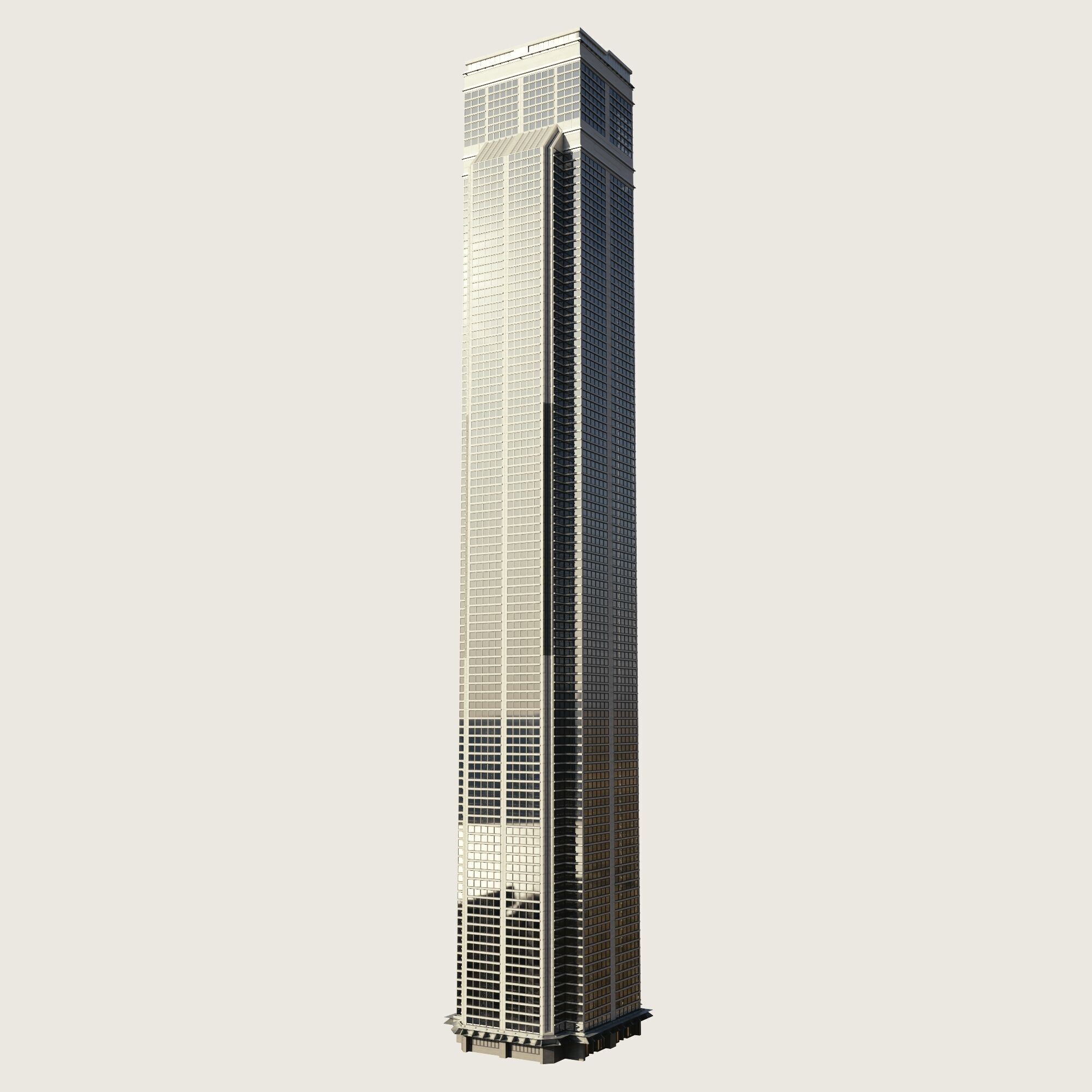 Building Skyscraper City Town Downtown Street Futuristic Utopia Low-poly 3D model_1