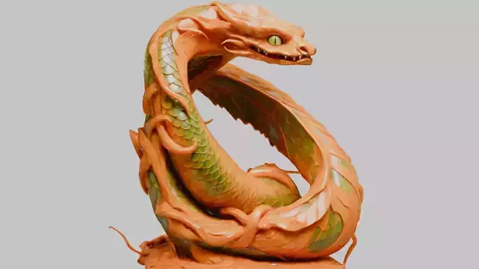 Fantasy Snake Shape 3D Model