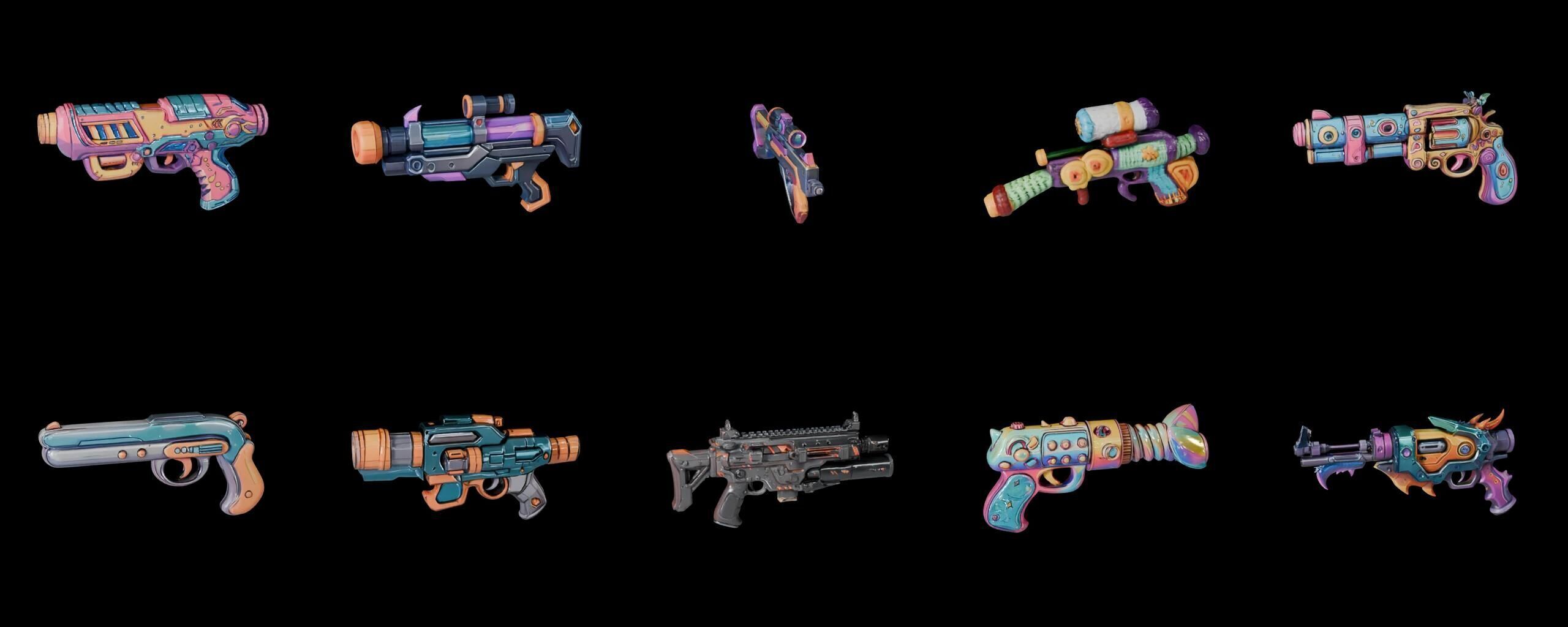 GunWeapon bundle 13 pack 100 fbx Low-poly 3D model_5