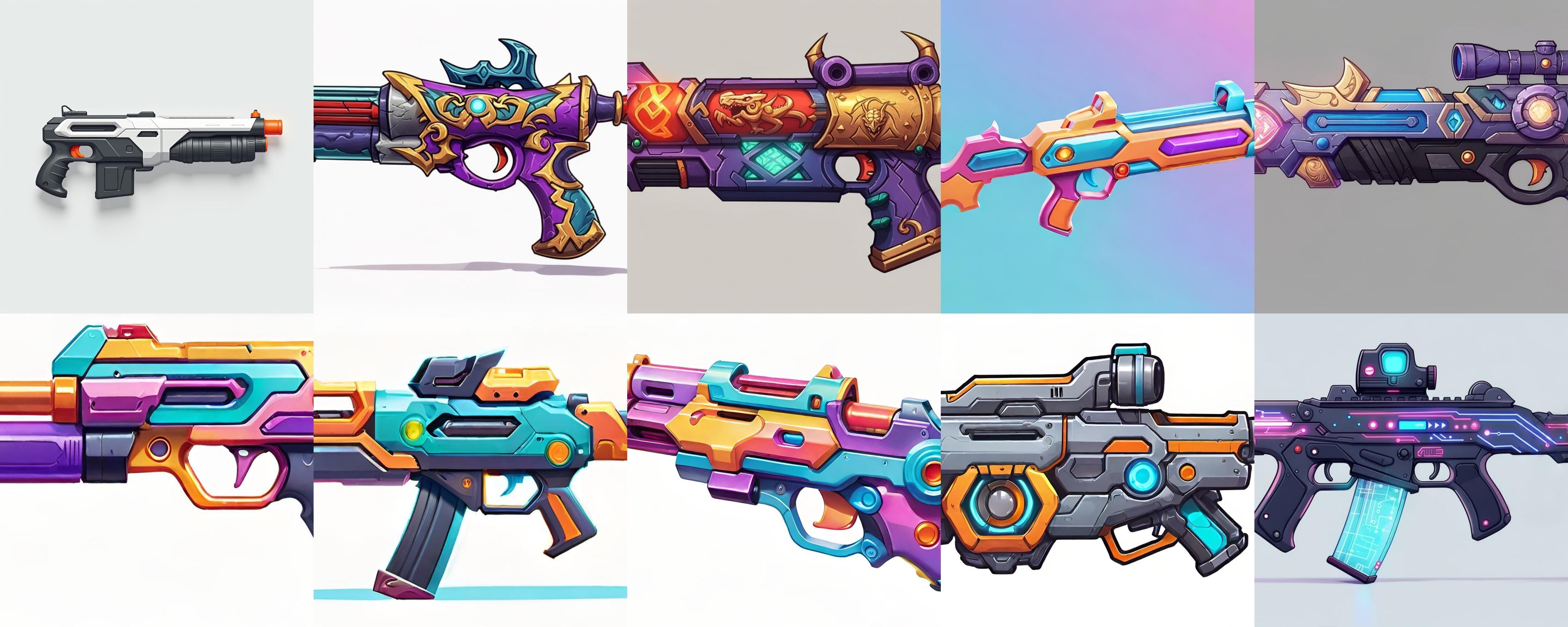 GunWeapon bundle 13 pack 100 fbx Low-poly 3D model_12