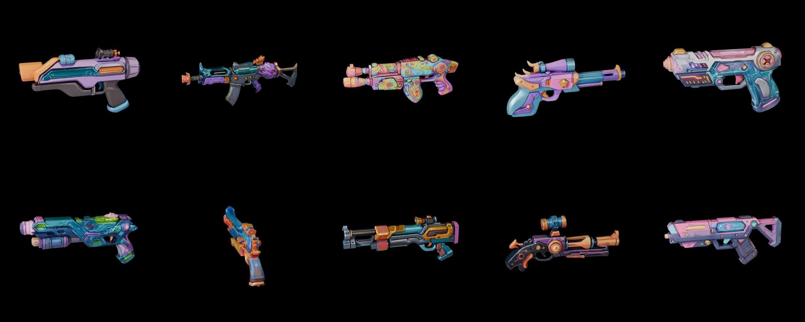 GunWeapon bundle 13 pack 100 fbx Low-poly 3D model_19
