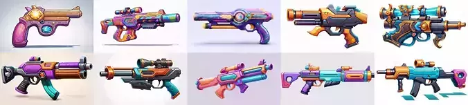 GunWeapon bundle 13 pack 100 fbx