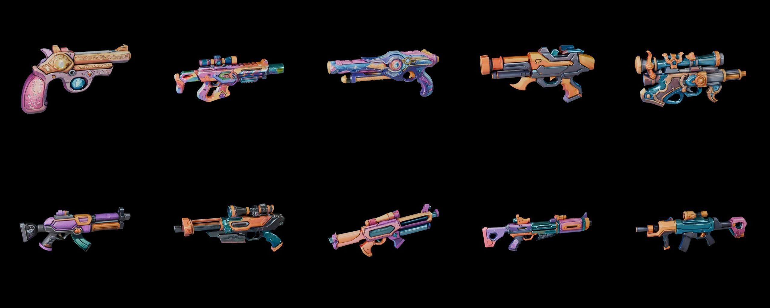 GunWeapon bundle 13 pack 100 fbx Low-poly 3D model_1
