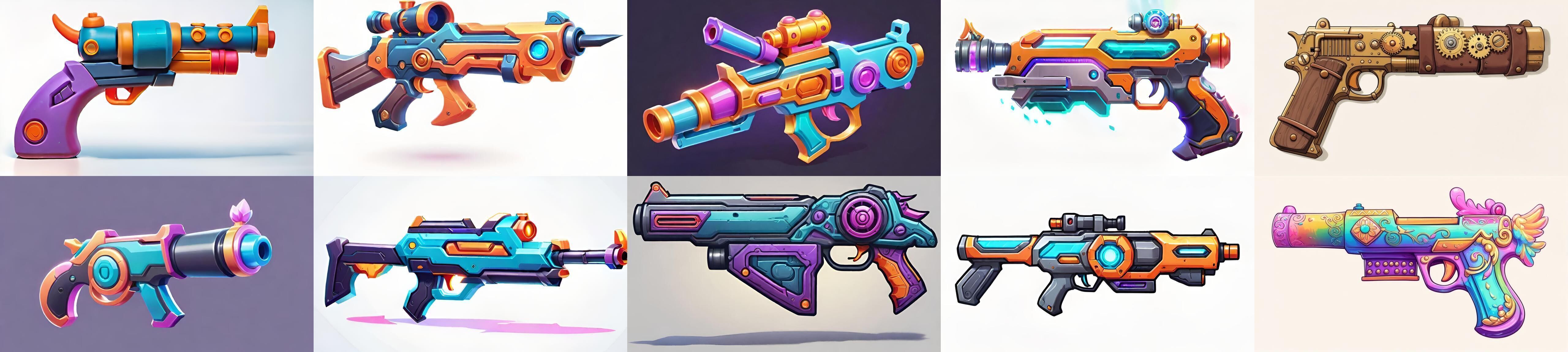 GunWeapon bundle 13 pack 100 fbx Low-poly 3D model_10