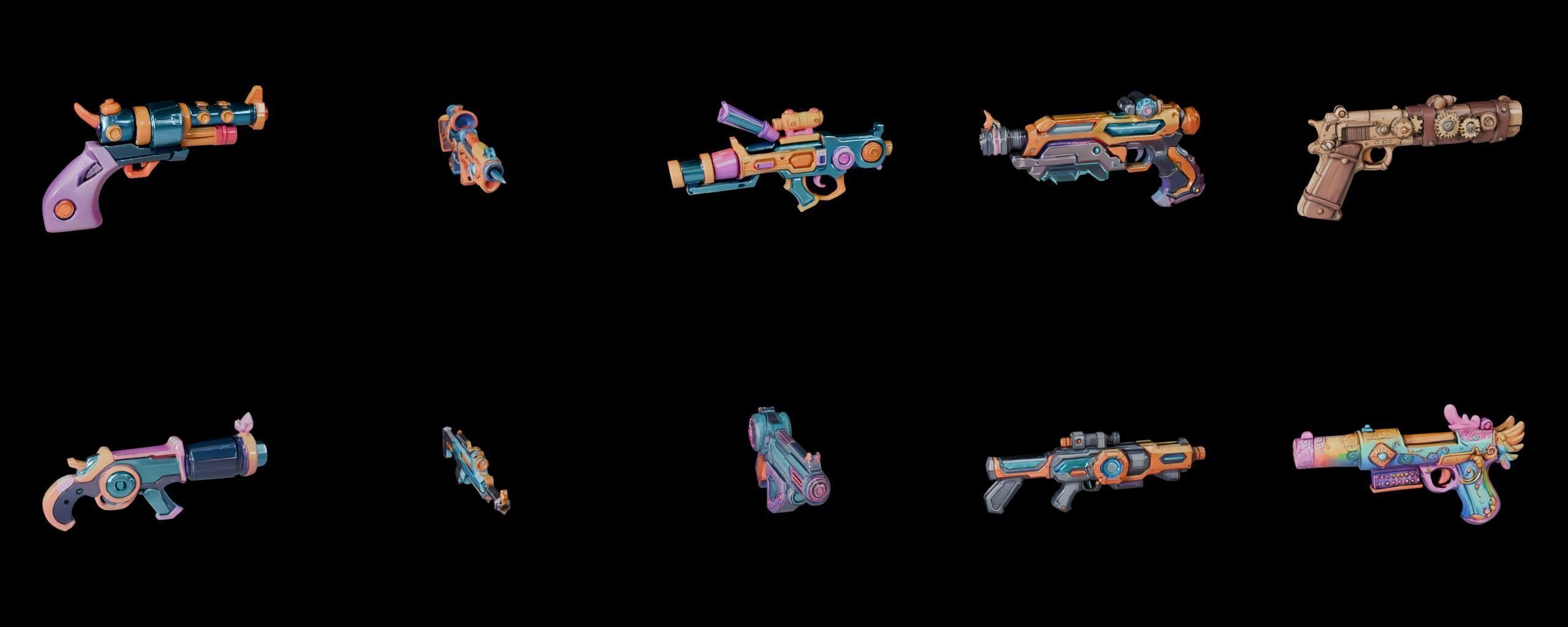 GunWeapon bundle 13 pack 100 fbx Low-poly 3D model_11