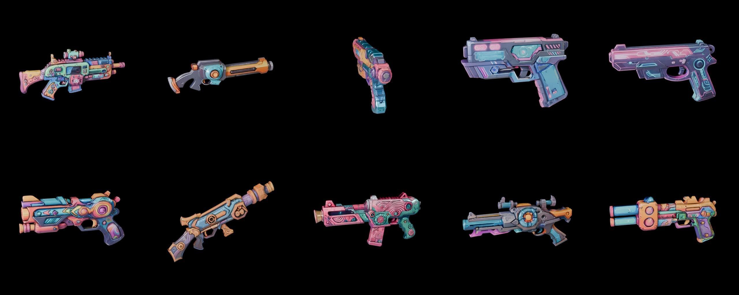 GunWeapon bundle 13 pack 100 fbx Low-poly 3D model_7
