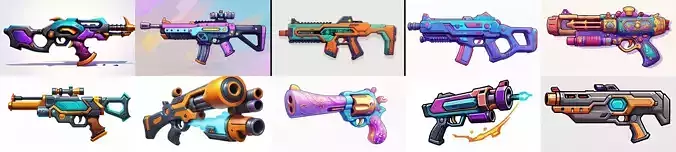 GunWeapon bundle 12 pack 100 fbx