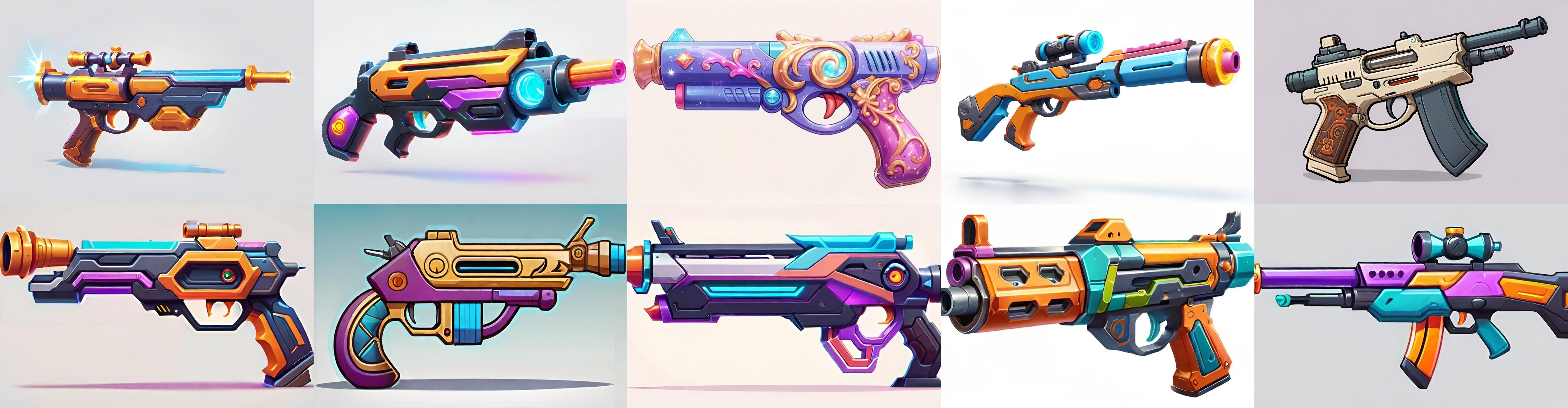 GunWeapon bundle 11 pack 100 fbx Low-poly 3D model_14