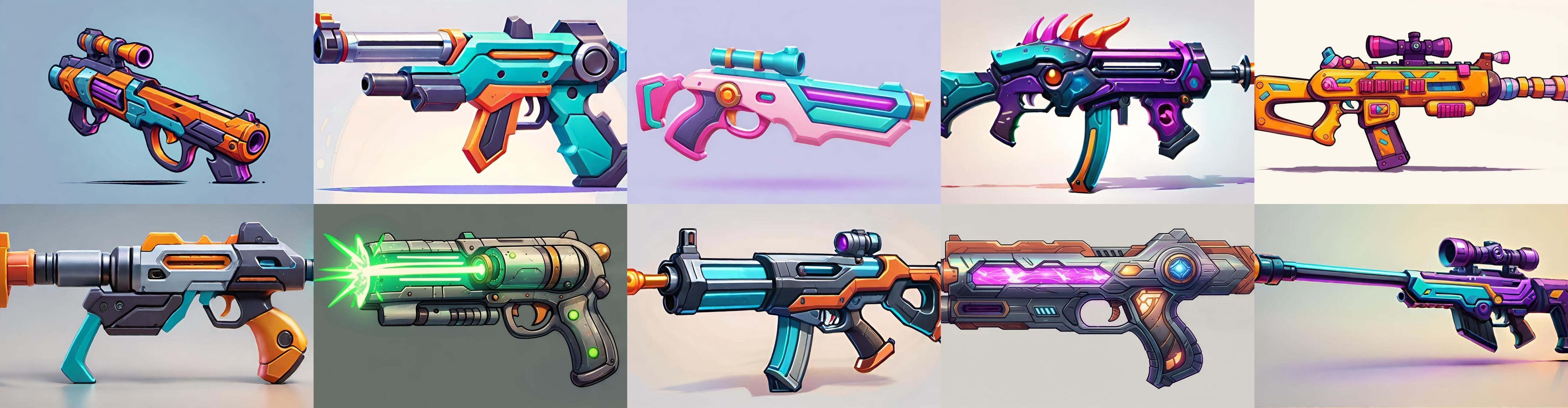 GunWeapon bundle 11 pack 100 fbx Low-poly 3D model_16