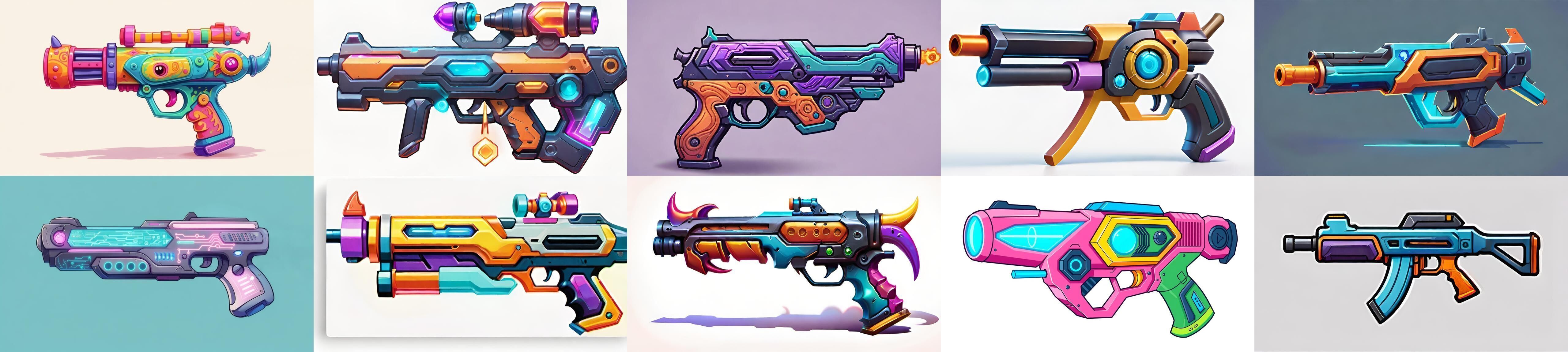 GunWeapon bundle 11 pack 100 fbx Low-poly 3D model_6